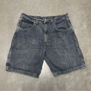 Y2K 2000s Wrangler Her Originals Jeans Short Dark Wash 34x9” Relaxed Fit